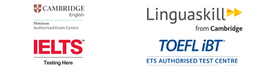 Loghi esami e certificazioni di Inglese (Cambridge Assessment, Linguaskill, IELTS e TOEFL iBT)