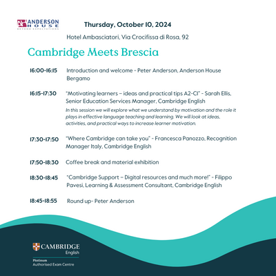 SEMINARIO CAMBRIDGE A BRESCIA 10.10.24